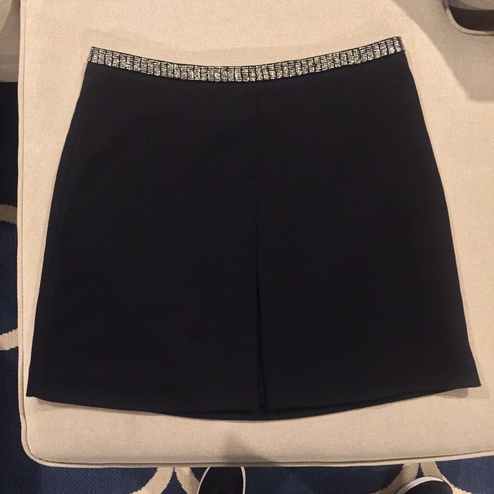 NWOT Black H&M Mini Skirt with Silver Beading